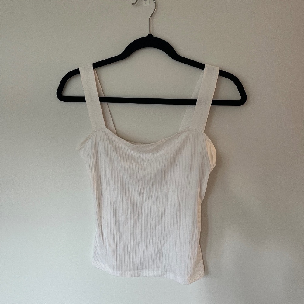 Reformation Jeans Ribbed Square Neck Tank Top